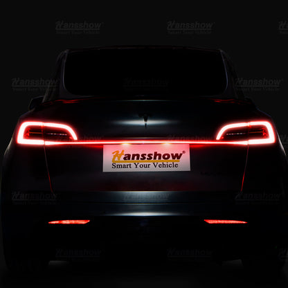 Knight Rider Full-Width Strip Tail Light for Tesla Model Y - turn signal mode