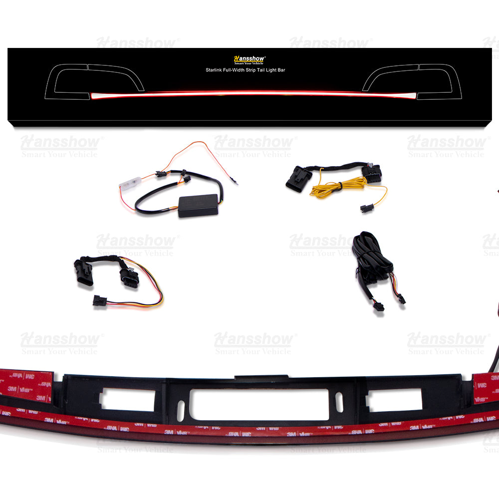 Knight Rider Full-Width Strip Tail Light for Tesla Model Y - hazard mode