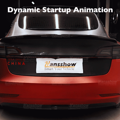 Knight Rider Full-Width Strip Tail Light for Tesla Model Y - side angle