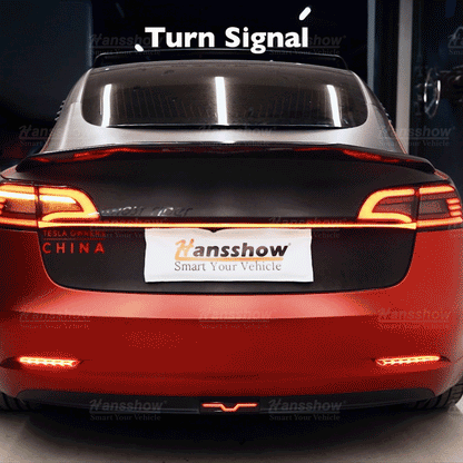 Knight Rider Full-Width Strip Tail Light for Tesla Model Y - installed view