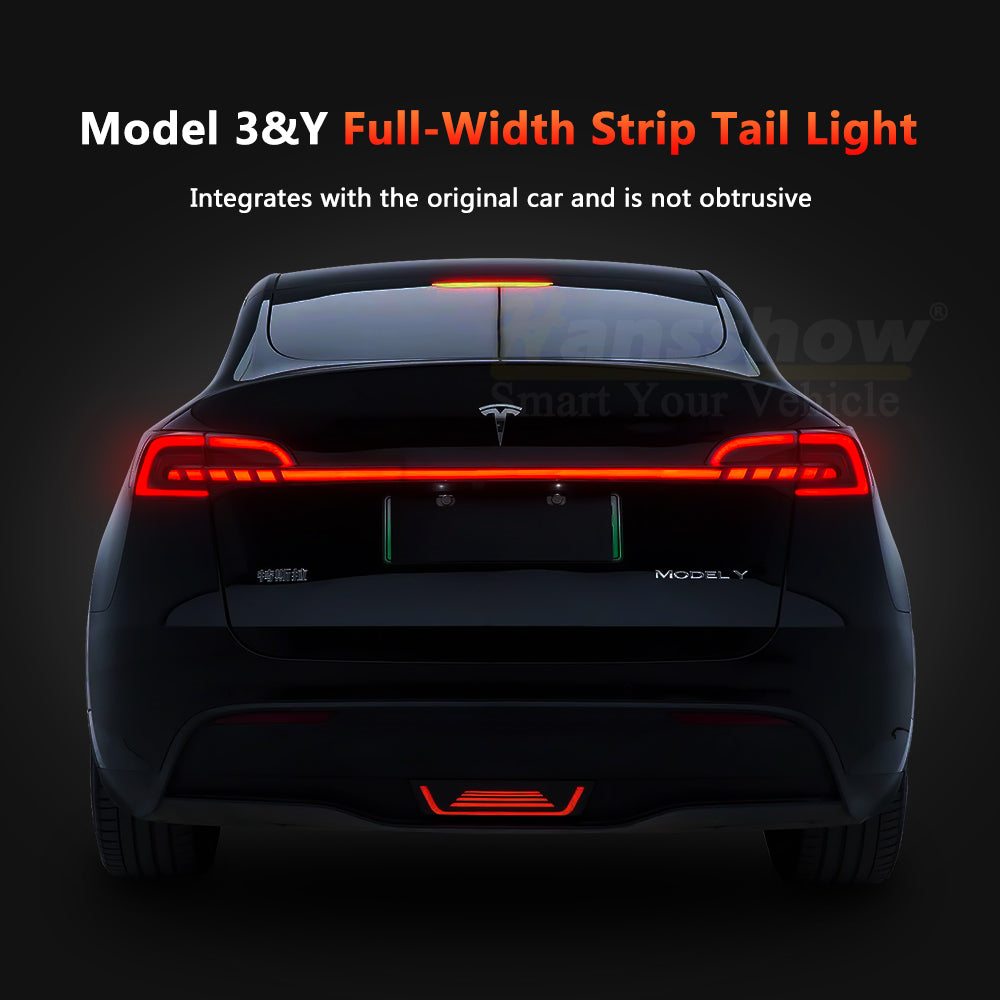 Model 3 Red Starlink Full-Width Strip Tail Light for Tesla Model Y - installed view