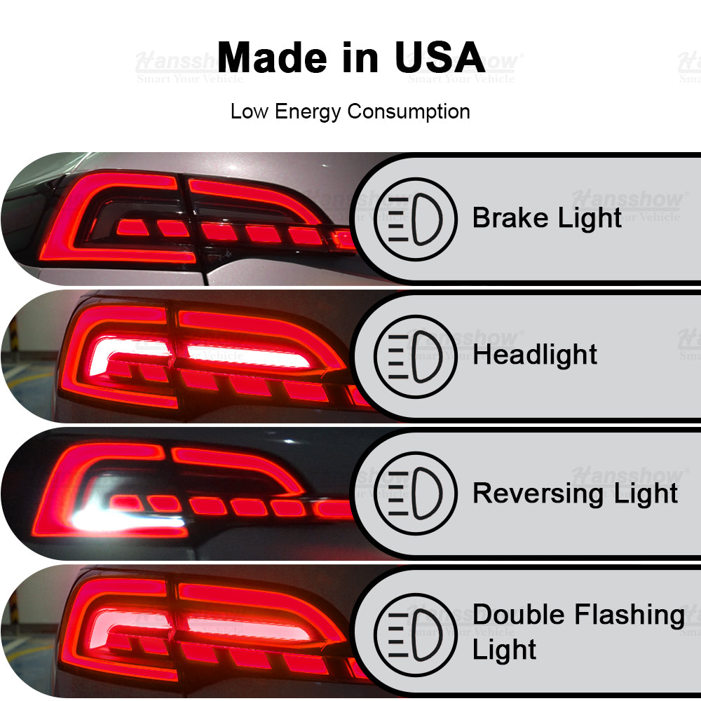 Model 3/Y Starlink Full-Width Strip Tail Light for Tesla Model Y - Night view