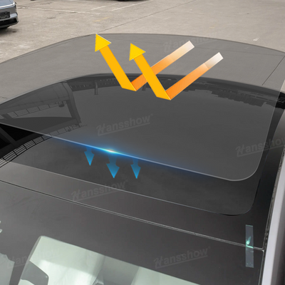 Installed view of Model Y Juniper Skylight Roof Heat Shield Film