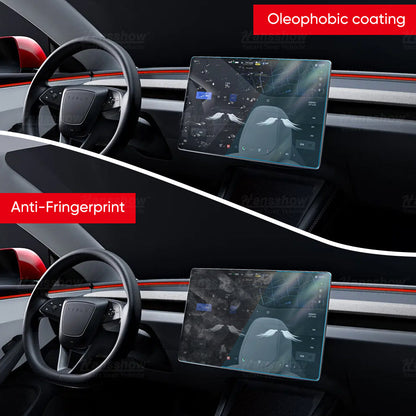 Model 3 Highland & Model Y Juniper Tempered Glass Screen Protector Set - compatibility overview