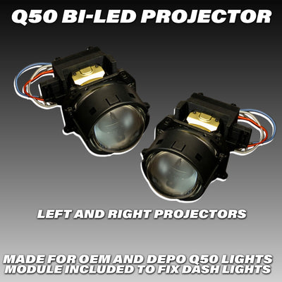Q50 Bi-LED Projectors Kit (Not AFS compatible)