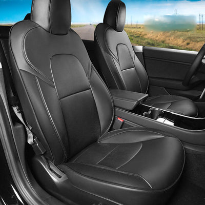 Model 3/Y Custom Leather Seat Cover for Tesla Model Y - full set displayed