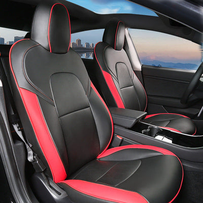 Model 3/Y Custom Leather Seat Cover for Tesla Model Y - installed view