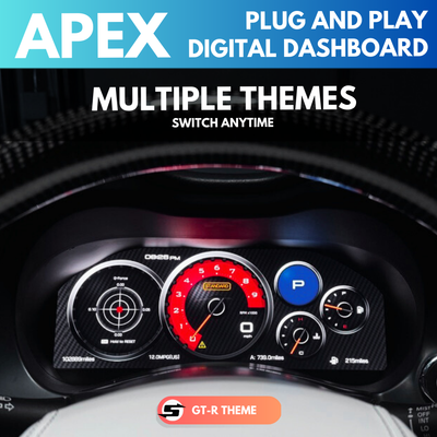 APEX Digital Dashboard customization options for Nissan GT-R