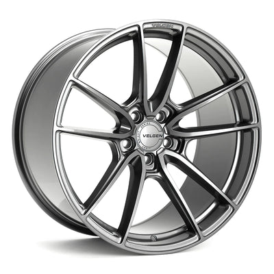 Velgen VF5 Flow-Formed Wheels angled view in Gloss Gunmetal
