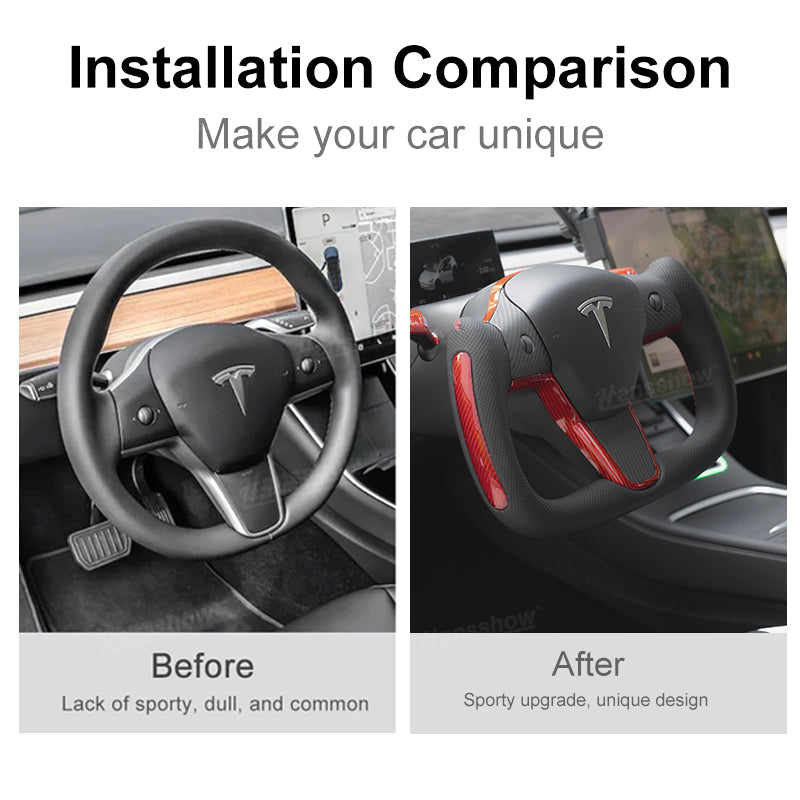 Yoke Style Steering Wheel for Tesla Model Y/3 - Sporty Design