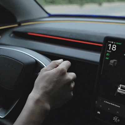 Streamer Ambient Light for Tesla Model Y & 3 front view