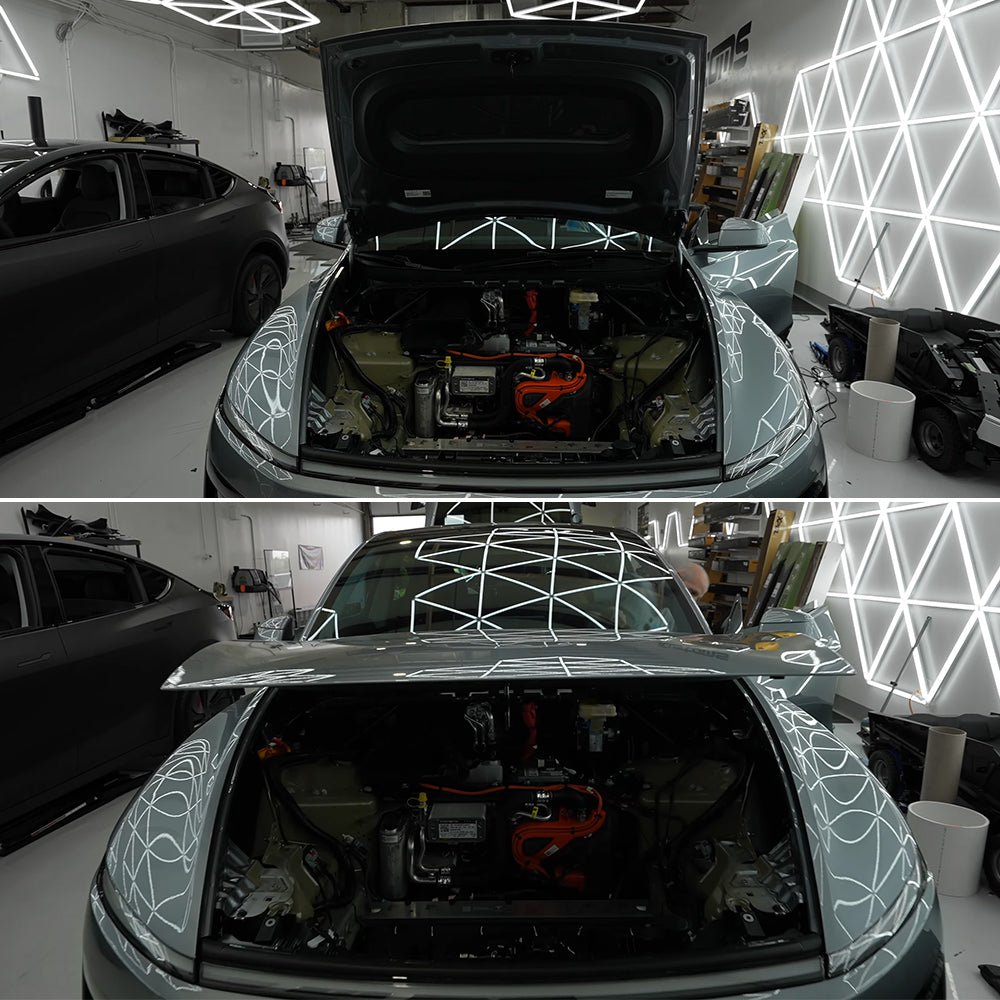 Model Y Power Frunk V5 and Trunk Kick Sensor at night