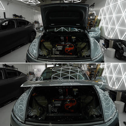Model Y Power Frunk V5 and Trunk Kick Sensor at night