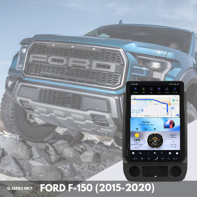 G-Series head unit installed in Ford F-150 dashboard