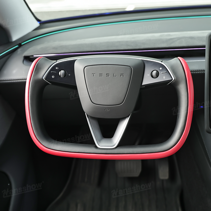 Model 3 Highland/Y Juniper Two-Tone Yoke Steering Wheel front view