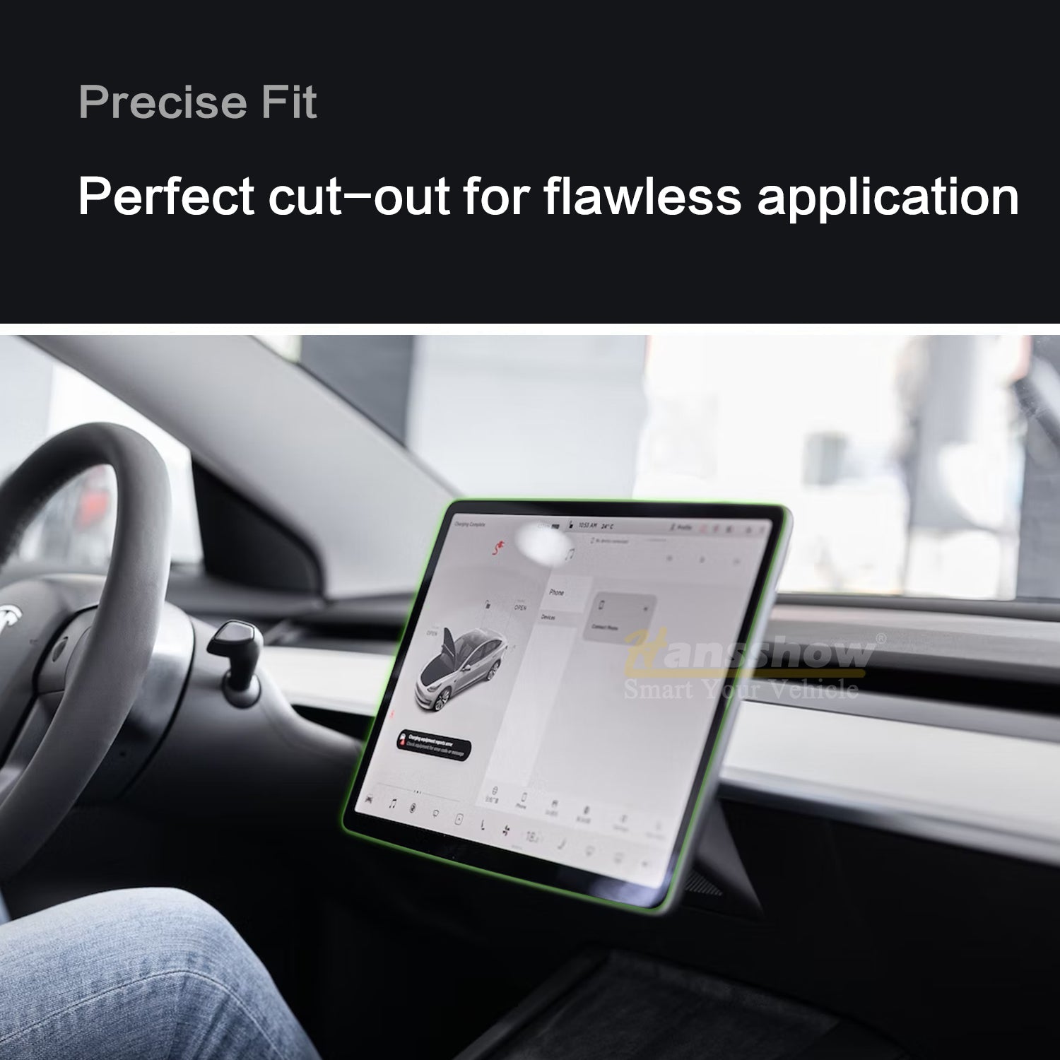 Model 3/Y Tempered Glass Screen Protector with packaging