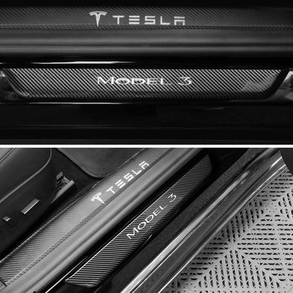 Model Y LED illuminated Door Sill installed in vehicle