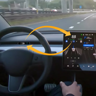 Model 3/Y Dashboard Hidden HUD for Tesla Model Y - installed view