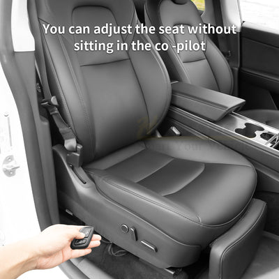 Model 3/Y Seat Adjustment Wireless Remote Control Button for Tesla Model Y - remote in hand