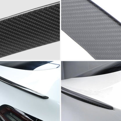 Rear view of Model 3/Y Real Carbon Fiber Rear Trunk Lip Spoiler for Tesla Model Y