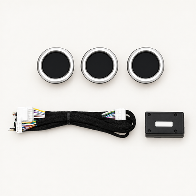 What's in the box: three 370Z digital gauges, plug-in cluster harness and CAN bus module