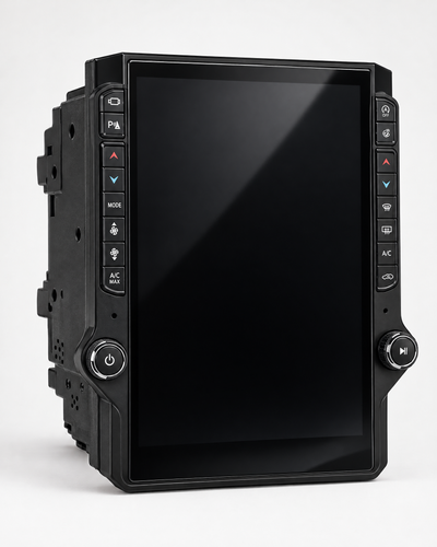 Bronco 15.6-inch head unit from a three-quarter angle showing the housing depth