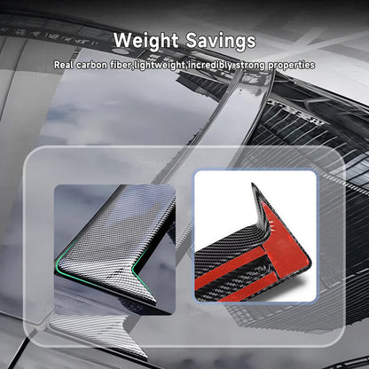 Tesla Model Y Real Carbon Fiber Roof Spoiler installed view