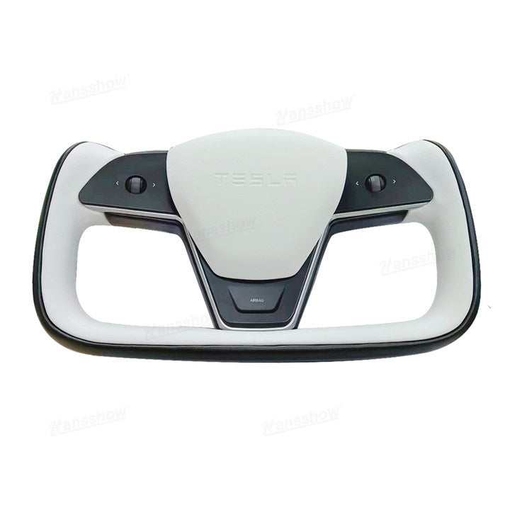 Model Y Yoke Style Steering Wheel Black/White Style - enhanced control