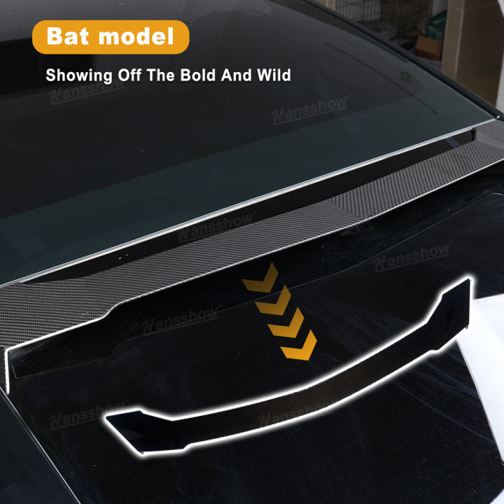 Tesla Model Y Real Carbon Fiber Roof Spoiler detail shot