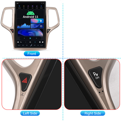 G-Series Android head unit touchscreen detail for Jeep Grand Cherokee
