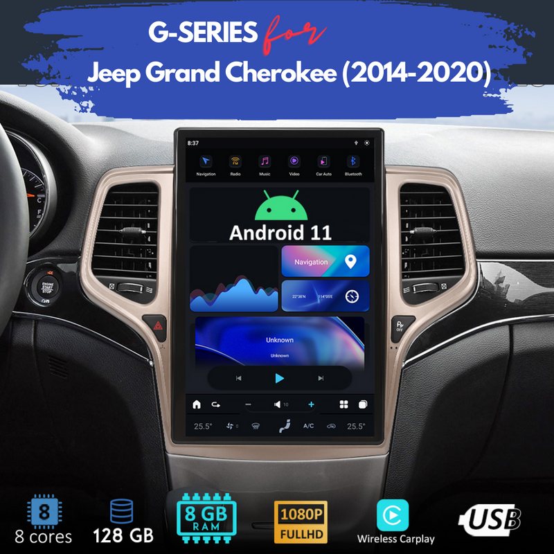 Jeep Grand Cherokee (2014-2020) Unidad principal Android 11 Serie G