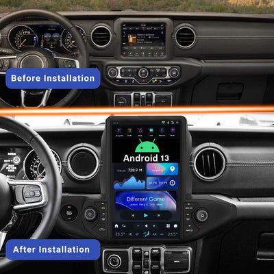 G-Series head unit touchscreen detail for Jeep Wrangler