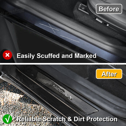 Model Y Juniper Door Sill Protector close-up detail