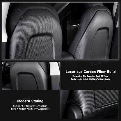 Tesla Model Y Carbon Fiber Seat Back Replacement glossy finish