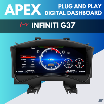 APEX Digital Dashboard Instrument Cluster front view for Infiniti G37