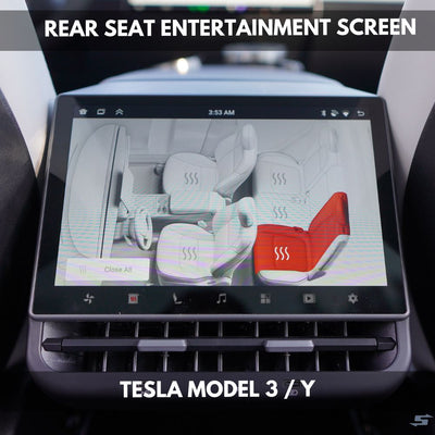 Rear entertainment screen for Tesla Model Y front view