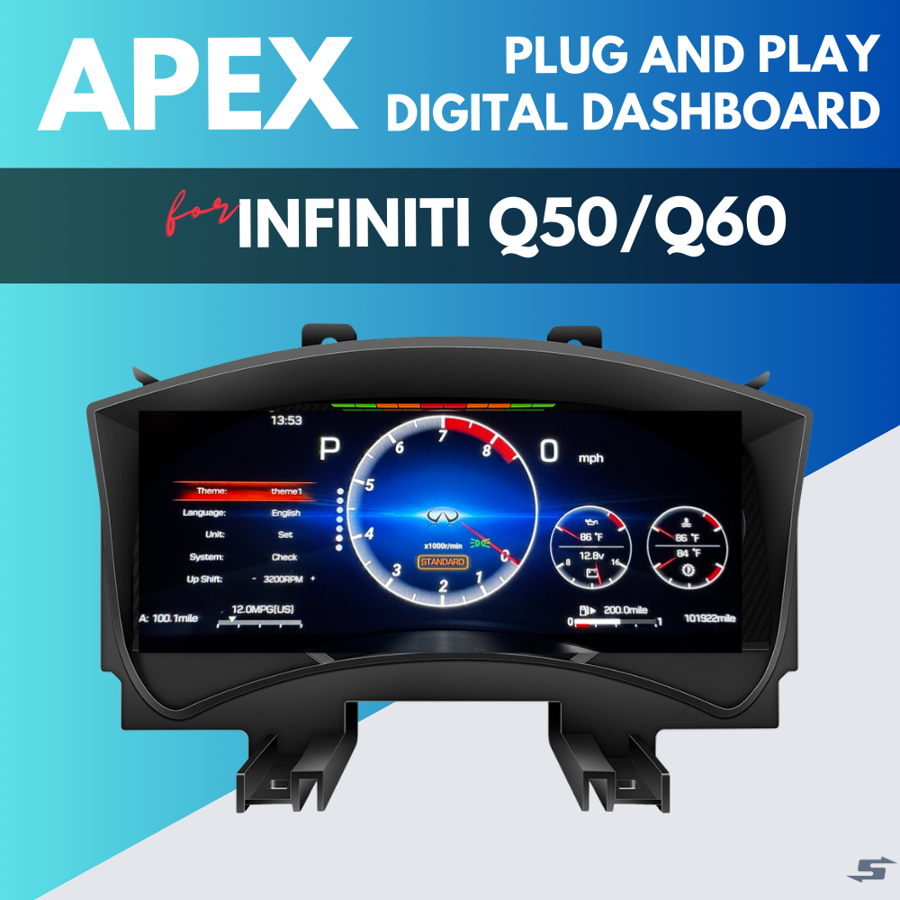 APEX Digital Dashboard Instrument Cluster for Infiniti Q50/Q60 — Open Box (Like New)