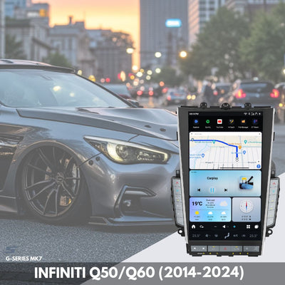 G-Series Android head unit for Infiniti Q50 side angle