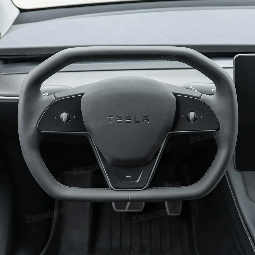 Cyber Steering Wheel for Model Y / 3 Inspired by Cybertruck Style - Lifestyle shot