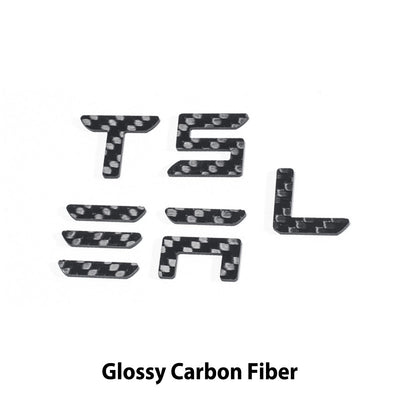 Model Y Juniper Carbon Fiber Emblem showcasing OEM fit