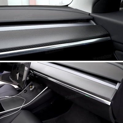 Model Y 2020+ Dashboard Cover Real Carbon Fiber Matte Trim Panel Caps - Dashboard integration