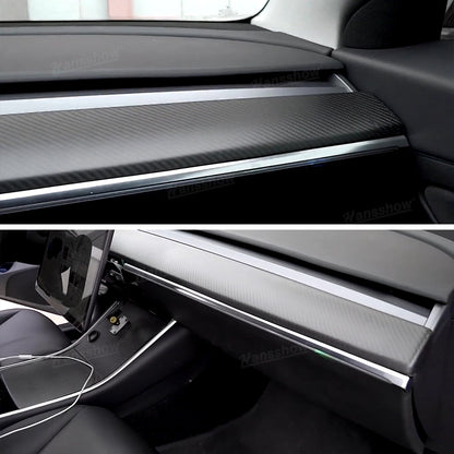 Model Y 2020+ Dashboard Cover Real Carbon Fiber Matte Trim Panel Caps - Dashboard integration