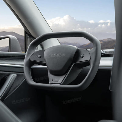 Cyber Steering Wheel for Model Y / 3 Inspired by Cybertruck Style - Comparison with stock wheel