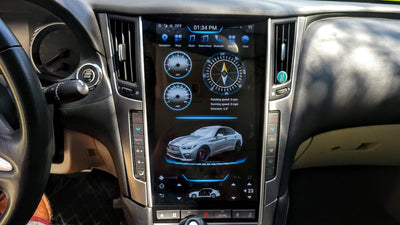 Detail view of PX6 head unit with Sergey firmware installed